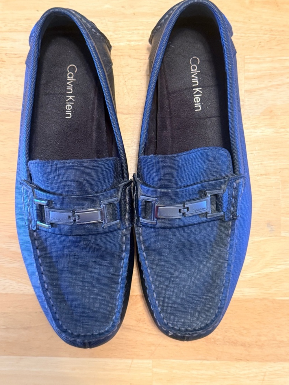 Calvin Klein black Slip-On Loafers with Silver Bit
